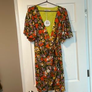 Petal and Pup flourish puff sleeve mini dress